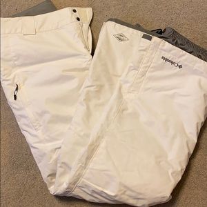 Size L White Columbia Ski/Snow Pants